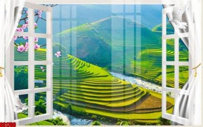 File gốc File tranh gốc cửa sổ 3D CS1766 (cho in UV) siêu nét