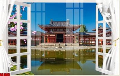File in trần File tranh gốc cửa sổ 3D CS1803 (bản gốc) mây trời