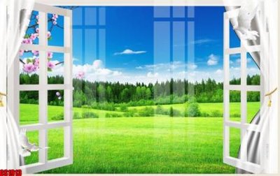 File tranh File tranh gốc cửa sổ 3D CS1913 (bản gốc) in lụa 5D