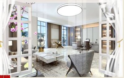 Tải file File tranh gốc cửa sổ 3D CS1938 (PSD) cho in tranh 3D