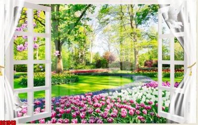 File gốc in ấn File tranh gốc cửa sổ 3D CS1943 chất lượng vượt trội