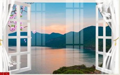 File gốc in mica File tranh gốc cửa sổ 3D CS1976 chất lượng