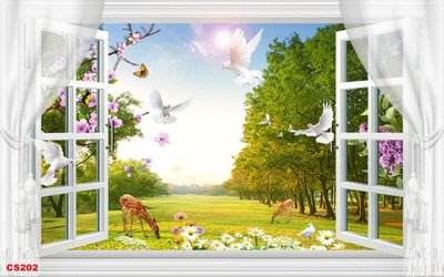 File tranh PSD File gốc cửa sổ 3D CS202 chất lượng cao