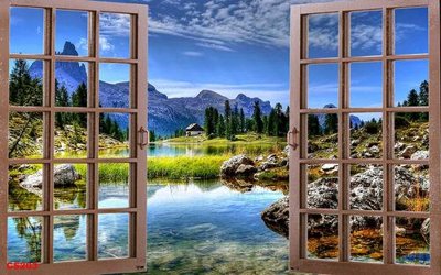 File tranh in mica File gốc cửa sổ 3D CS203 (độ phân giải cao)