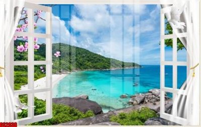 File in trần File tranh gốc cửa sổ 3D CS2038 (bản gốc) đại dương