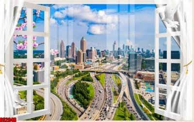 Ảnh gốc File tranh gốc cửa sổ 3D CS2048 (độ nét cao) in tráng gương