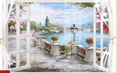 File in trần File tranh gốc cửa sổ 3D CS2059 (file gốc) chủ đề vũ trụ