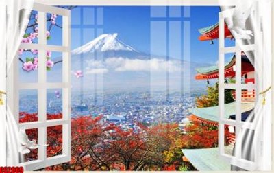 File PSD File tranh gốc cửa sổ 3D CS2069 (gốc) tách lớp chi tiết