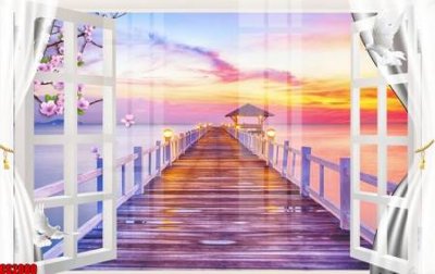 File gốc File tranh gốc cửa sổ 3D CS2080 (in tráng gương) nghệ thuật