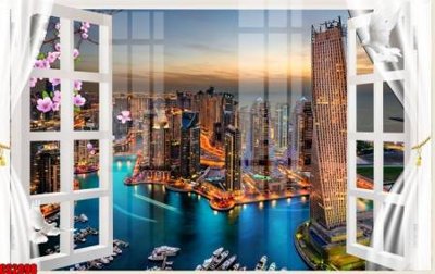 Download file File tranh gốc cửa sổ 3D CS2098 (gốc) in mica ốp bếp