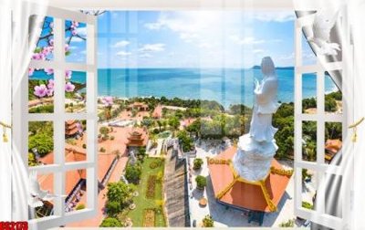 File tranh File tranh gốc cửa sổ 3D CS2173 (bản gốc) in lụa 5D