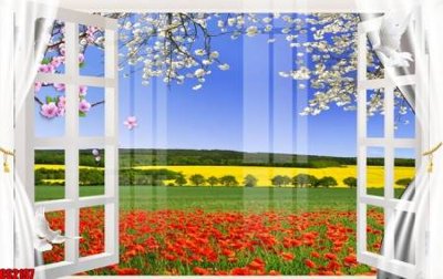 File PSD File tranh gốc cửa sổ 3D CS2197 (bản gốc) độ phân giải cao