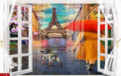 File tranh in tráng gương File tranh gốc cửa sổ 3D CS2216 (siêu nét)