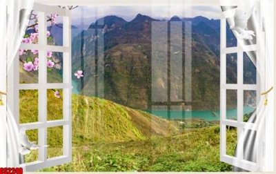 File gốc File tranh gốc cửa sổ 3D CS2248 (in lụa) tranh mã đáo