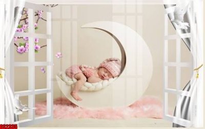 File in trần File tranh gốc cửa sổ 3D CS2335 (bản gốc) trời sao