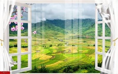 File gốc in mica File tranh gốc cửa sổ 3D CS2336 chất lượng