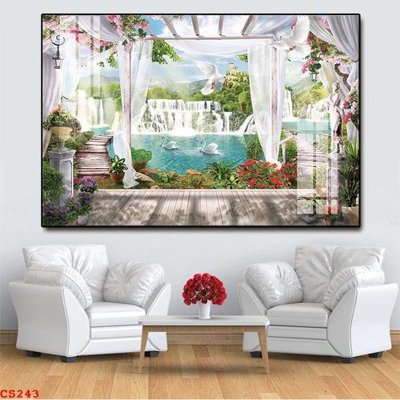 File tranh trang trí File gốc cửa sổ 3D CS243 (tải file gốc)