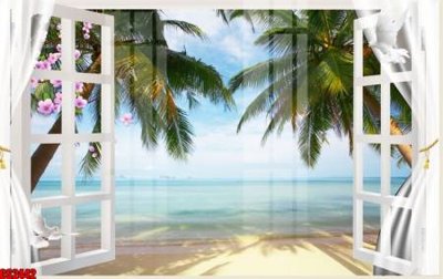 File tranh File tranh gốc cửa sổ 3D CS2442 (bản gốc) in lụa 3D