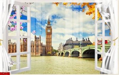 Ảnh gốc file in lụa File tranh gốc cửa sổ 3D CS2445 chi tiết