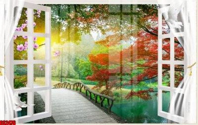 File in trần File tranh gốc cửa sổ 3D CS2476 (bản gốc) phong cảnh