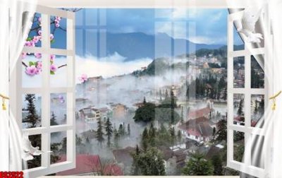 File gốc in ấn File tranh gốc cửa sổ 3D CS2522 chất lượng vượt trội