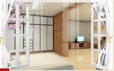 Ảnh gốc File tranh gốc cửa sổ 3D CS2575 (nét căng) in mica