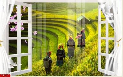 File gốc File tranh gốc cửa sổ 3D CS2590 (in lụa) chi tiết cao