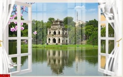 File gốc File tranh gốc cửa sổ 3D CS2601 (in lụa) cao cấp