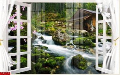 Tải file File tranh gốc cửa sổ 3D CS2603 (PSD) cho in tranh kính