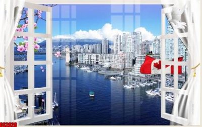 File tranh File tranh gốc cửa sổ 3D CS2628 (bản gốc) treo quán cafe