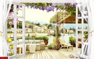 File in trần File tranh gốc cửa sổ 3D CS2650 (bản gốc) đại dương