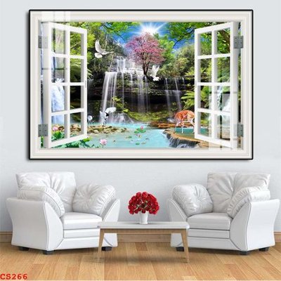 File gốc File gốc cửa sổ 3D CS266 (in lụa) tranh mã đáo