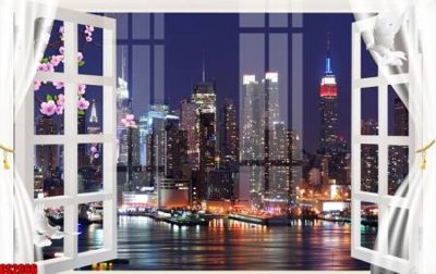 File in trần File tranh gốc cửa sổ 3D CS2666 (bản gốc) đại dương