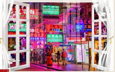 File tranh File tranh gốc cửa sổ 3D CS2677 (bản gốc) in lụa 3D