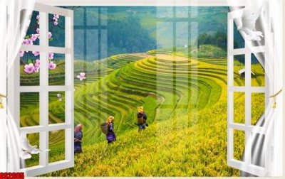 File gốc File tranh gốc cửa sổ 3D CS2685 (in lụa) chi tiết cao