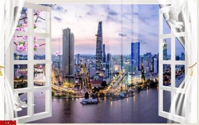 File PSD File tranh gốc cửa sổ 3D CS2704 (bản gốc) đã tách nền