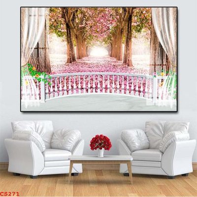 File tranh File gốc cửa sổ 3D CS271 (ảnh gốc) in trần xuyên sáng