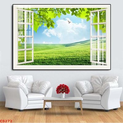 File tranh File gốc cửa sổ 3D CS272 (gốc) in vải canvas