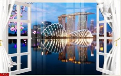 File gốc File tranh gốc cửa sổ 3D CS2747 (in tráng gương) ốp tường