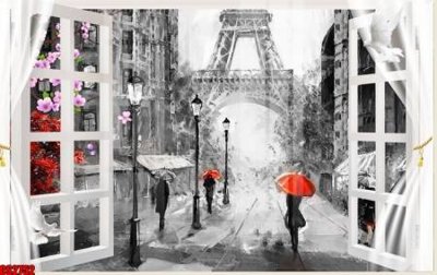 File in trần File tranh gốc cửa sổ 3D CS2752 (bản gốc) mây trời