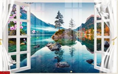 File tranh File tranh gốc cửa sổ 3D CS2823 (ảnh gốc) in trần xuyên sáng