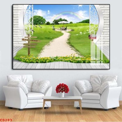 File tranh File gốc cửa sổ 3D CS283 (bản gốc) treo phòng ăn