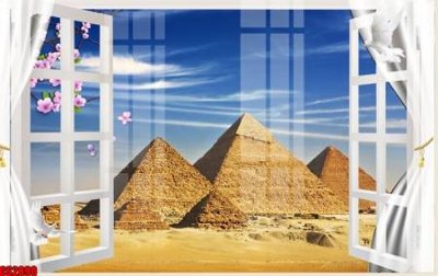 Hình ảnh file gốc in lụa File tranh gốc cửa sổ 3D CS2890