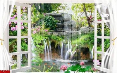File in lụa File tranh gốc cửa sổ 3D CS2906 (phong cảnh) File tranh gốc cửa sổ 3D CS2906