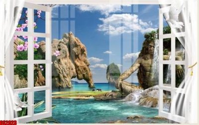 File gốc in tráng gương File tranh gốc cửa sổ 3D CS2923 chi tiết