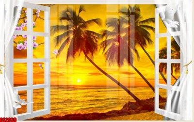 File in mica File tranh gốc cửa sổ 3D CS2939 (bản gốc) sắc sảo