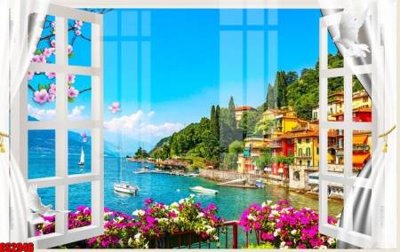 File tranh File tranh gốc cửa sổ 3D CS2946 (file gốc) chủ đề phong thủy