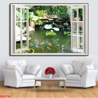 File tranh File gốc cửa sổ 3D CS374 (ảnh gốc) in trần 3D