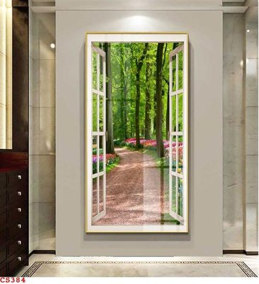 File tranh File gốc cửa sổ 3D CS384 (bản gốc) treo quán cafe