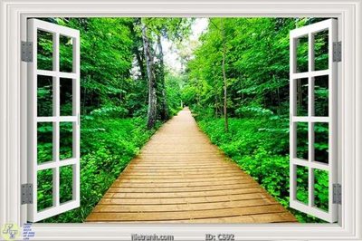 File tranh File gốc cửa sổ 3D CS92 (bản gốc) treo tường